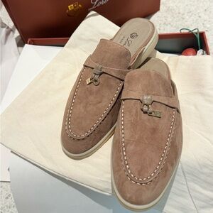 Loro Piana Charms Walk Babouche Loafer Suede Women Slip-Ons